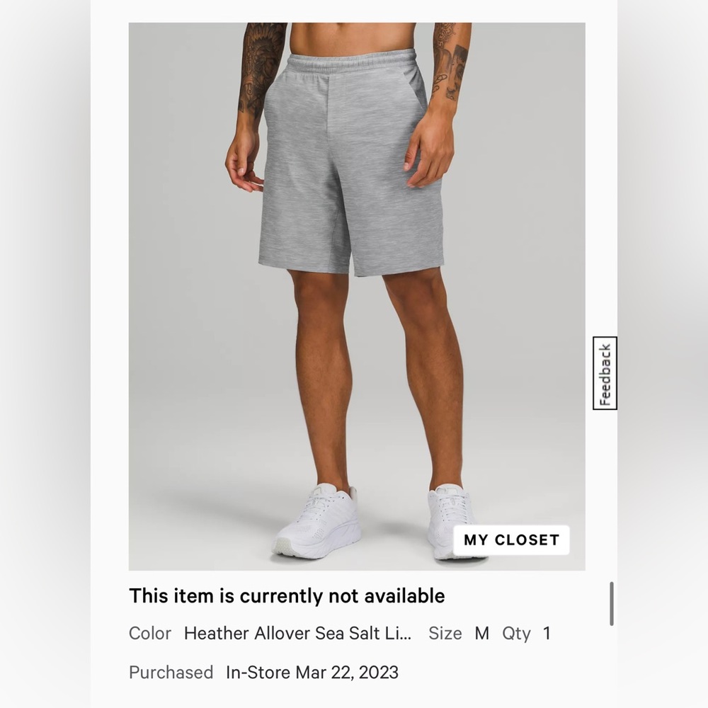 Lululemon Pace Breaker Lined Heather All Over Sea Salt Size Medium